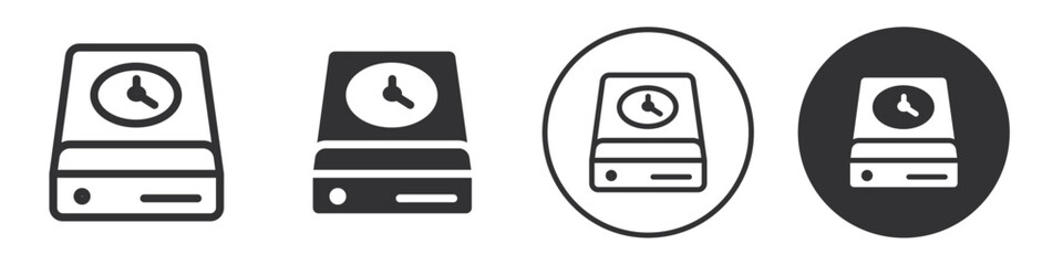 Data recovery icon Vector illustration in black