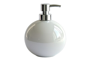 Elegant round soap dispenser with a sleek design, perfect for modern bathrooms and kitchens. Ideal for versatility and style.