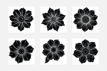 Fototapeta premium Sophisticated Floral Silhouette White Background Artwork 