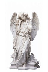 Obraz premium White Angel statue angel white background representation.