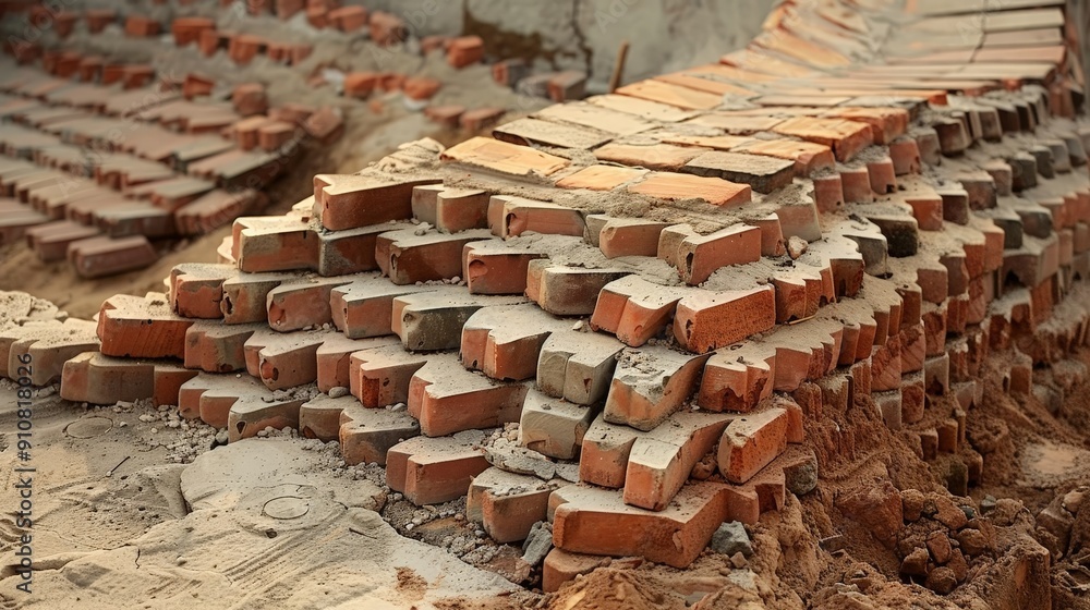 Poster the craftsmanship involved in laying bricks is an art form in itself. skilled masons create precise 