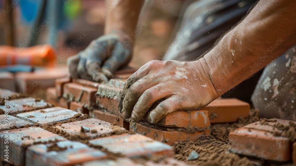 Poster the craftsmanship involved in laying bricks is an art form in itself. skilled masons create precise 