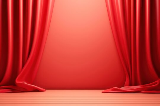 Silk fabric dark red backgrounds curtain.