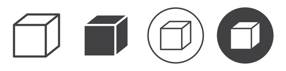 3D Cube icon Symbol set collection