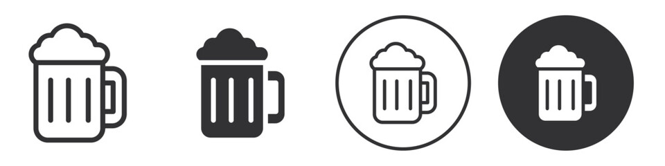 Beer mug with foam icon Symbol set collection