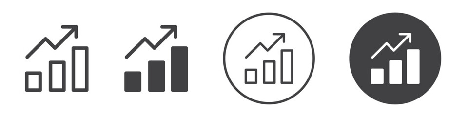 Arrow chart moving upwards icon Symbol set collection