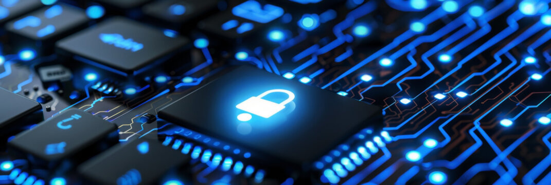 Computer Security Day. Padlock on computer keyboard. Secure internet connection. Cybersecurity and privacy concepts to protect data. Safe information exchange and data storage concept