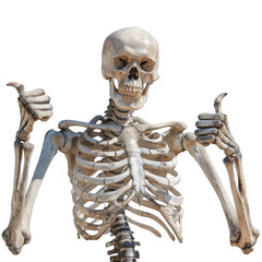 Skeleton thumbs up isolated on transparent background, skeleton png