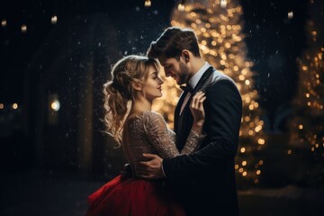 A christmas wedding couple happiness adult bride.