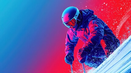 A splash of vibrant colors on a winterthemed poster template