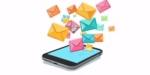 mobile phone with colorful application icons