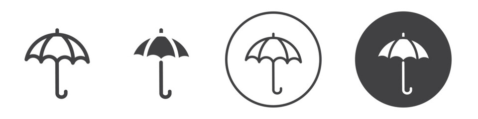Umbrella icon Thin line vector illustration set © Devayat