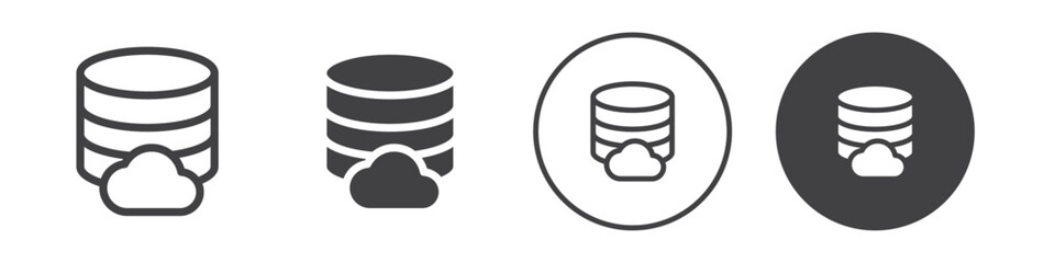 Cloud storage icon Thin line vector illustration set