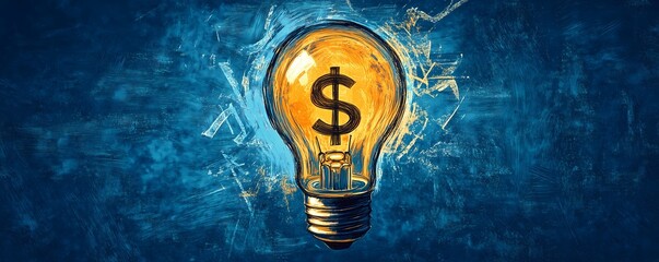 A lightbulb with dollar sign currency symbol