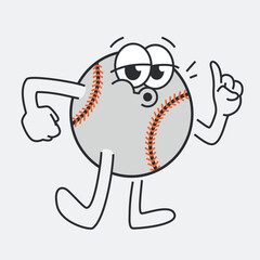 baseball cartoon character mascot