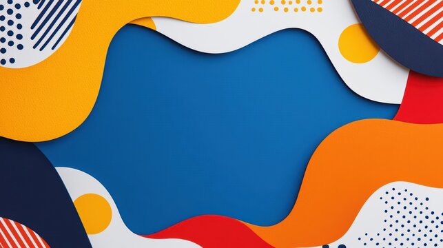 Colorful card template with an empty layout, featuring vibrant hues and dynamic patterns, suitable for any festive or celebratory occasion