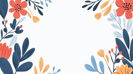 Hand drawn style card template with an empty design, showcasing unique illustrations and soft colors, perfect for personalized and artistic greeting cards
