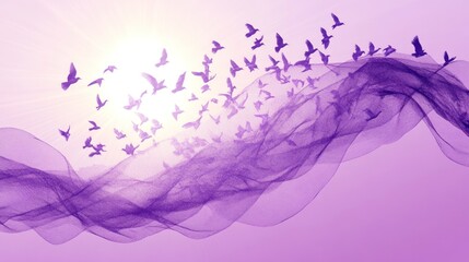Obraz premium Purple Sky with Birds