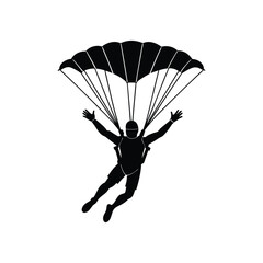 sky diving silhouette
