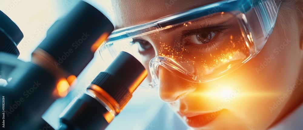 Poster luxury portrait of a scientist conducting an experiment in a hightech laboratory