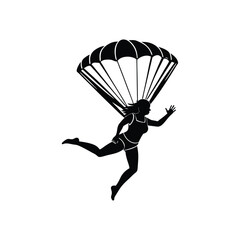 skydiver with girl silhouette

