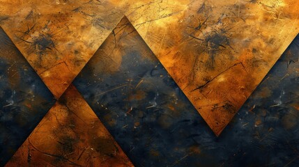 Golden Vintage Geometric Shapes Overlapping With Rich Textures