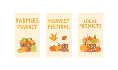harvest festival background. Poster set