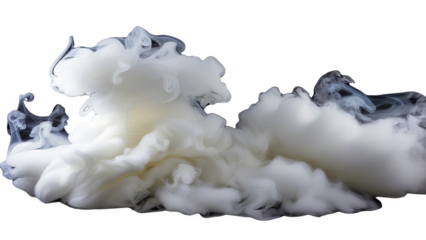 Billowing Smoke Clouds: Ethereal White and Grey Vapor Formations for Atmospheric and Artistic Visual Effects