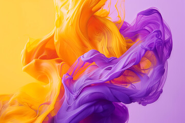 Obraz premium Abstract background of purple and yellow paints mixing
