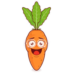 carrot playful face cartoon cute