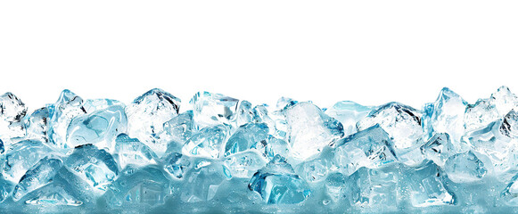 Clear ice cubes, cut out