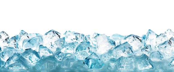 Clear ice cubes, cut out