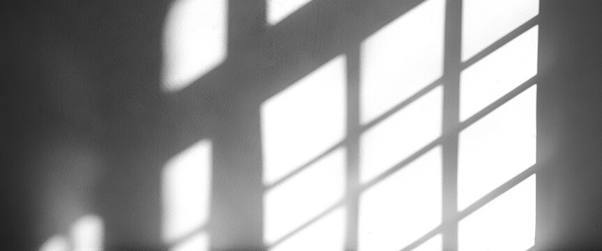 Shadows cast by sunlight filtering through windows, cut out