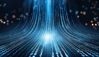 Digital binary code data streaming on a dark