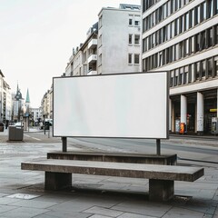 Obraz premium Blank billboard in public space. Empty horizontal billboard at outdoor. Billboard template