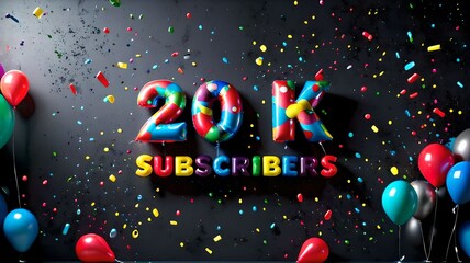 Celebrating 20K Subscribers. 3D Letters with Balloons