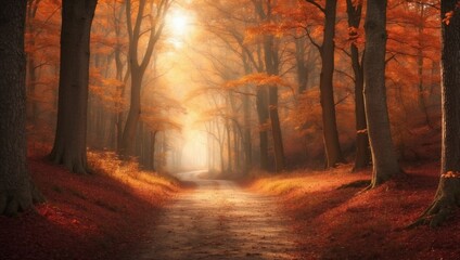 Autumn weather in the park Autumn atmosphere Background wallpaper.