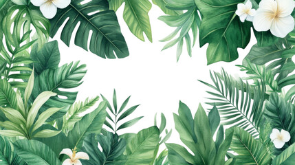 Tropical Paradise Watercolor Botanical Art - Perfect for Summer Invitations and Nature-Themed Designs