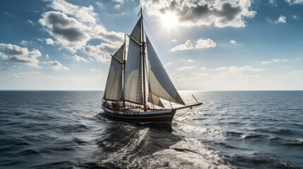Fototapeta premium Sailboat on the sea