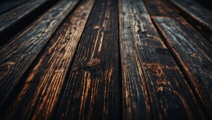 Obraz premium Dark wooden dusty old boards texture background.