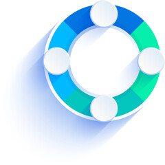 4 Circular Pie Chart Diagram Infographic, Business Infographic Design Template with Circular Diagram for Web and Presentation