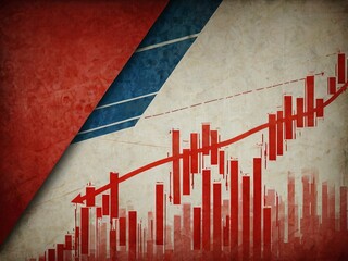 Arrows down showing a decreasing trend in the economy. Financial Crisis Concept. Recession.