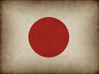 Grunge style Japanese flag with weathered texture