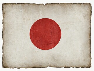 Vintage Japanese flag on a grunge textured background