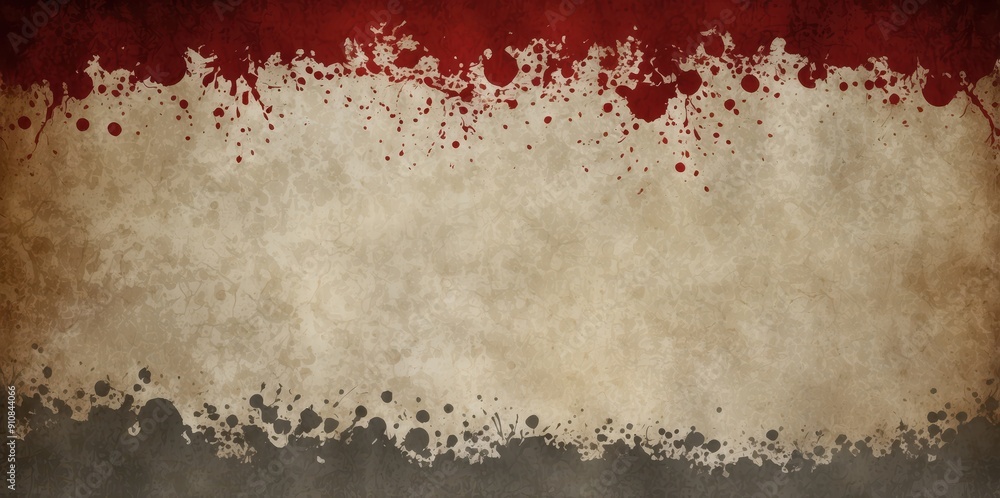 Poster grunge background with red splatter