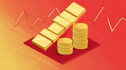 Financial Stability in Times of Inflation: Gold as a Wealth Preservation Strategy - Flat Design Illustration