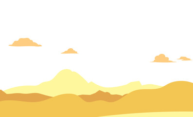 黄色い秋の山々の背景フレームイラスト