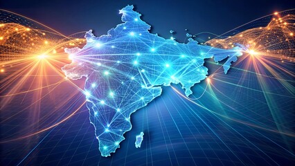 Obraz premium A Visual Representation of India's Role in Shaping the Digital Landscape of Asia AI generated