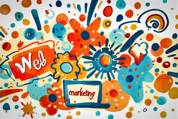 Web marketing text illustration