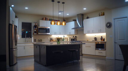 A kitchen in Dallas had new lights installed on July 18, 2023.